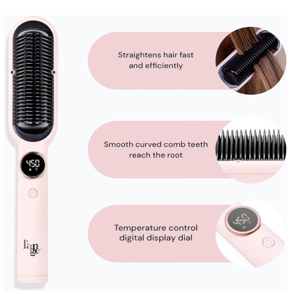 L'ange Pink Smooth-It Classic 2-in-1 Straightening Comb NIB Brand NEW!
